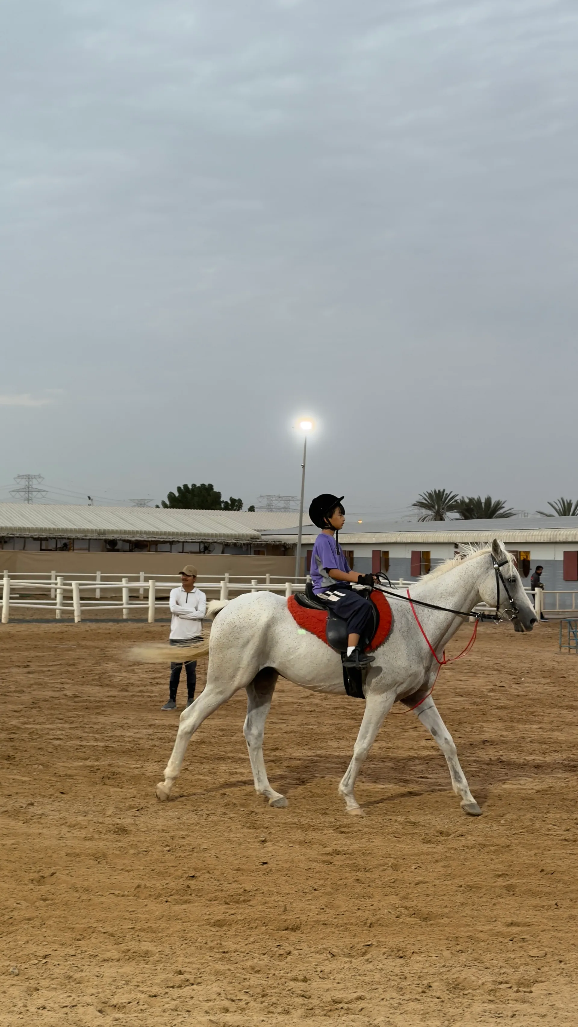 Riding in the arena